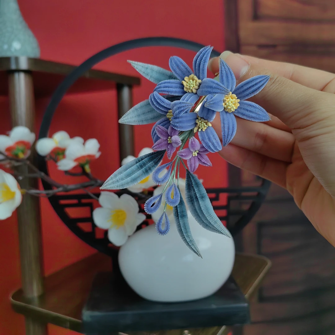 【恐龙胆】非遗绒花纯手工制作古风古典仙气手作