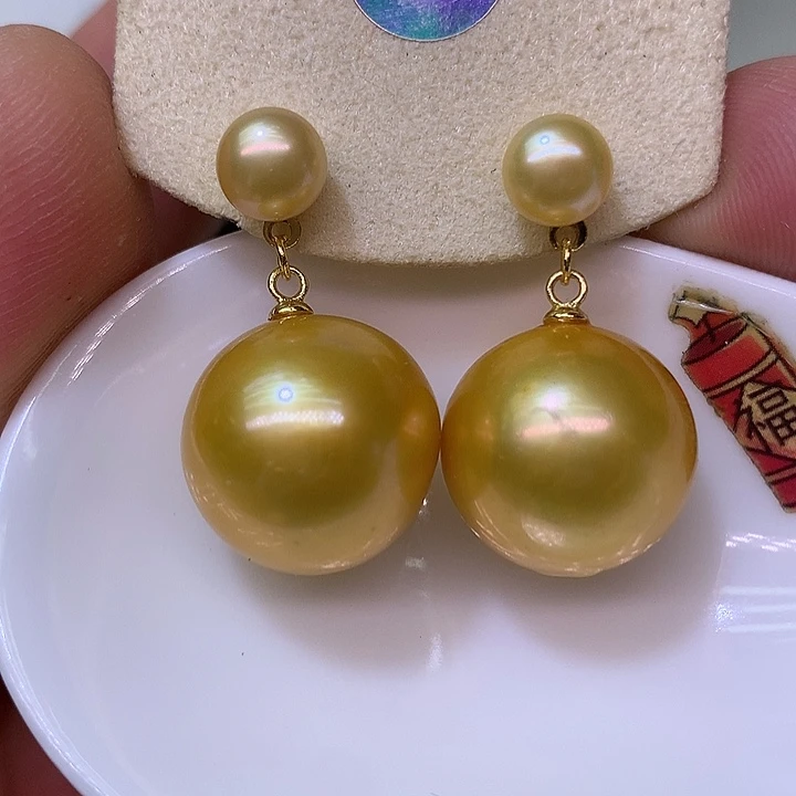 银S925镶嵌耳饰淡水珍珠