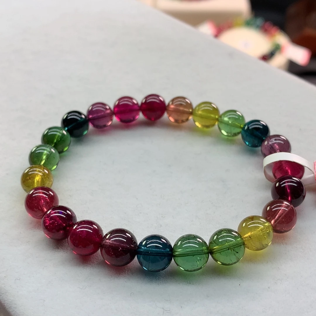 【闪购商品】手链未镶嵌碧玺碧玺浓艳色标单圈8