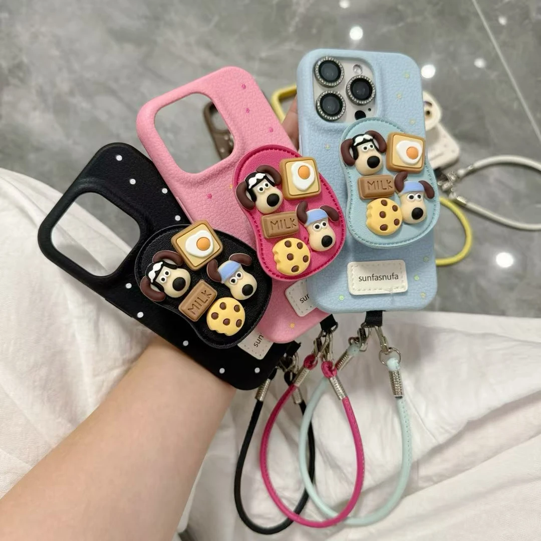 卡通支架标签适用苹果16Promax手机壳15华为荣耀OPPOvivo斜挎挂绳