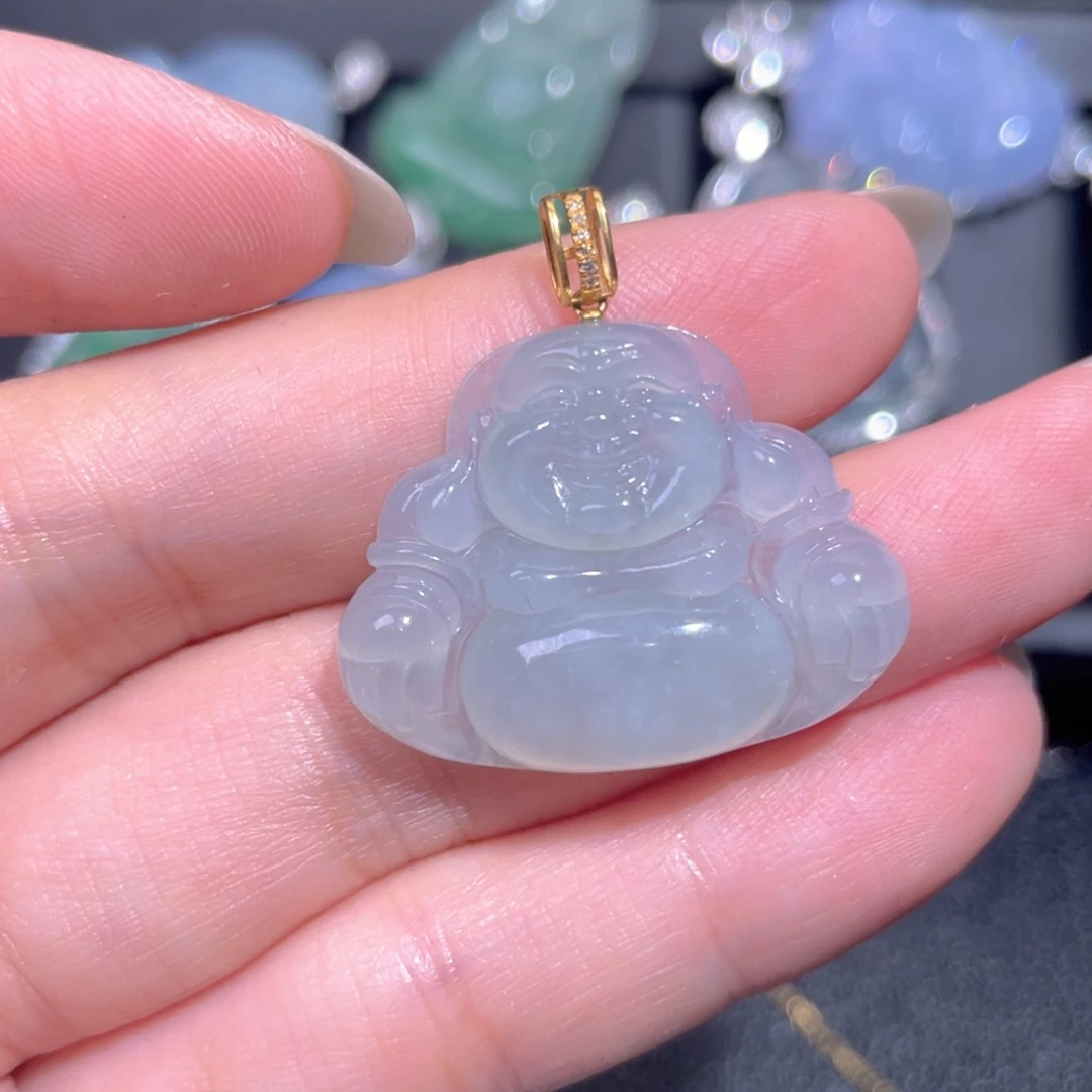 颈饰18K金镶嵌翡翠翡翠