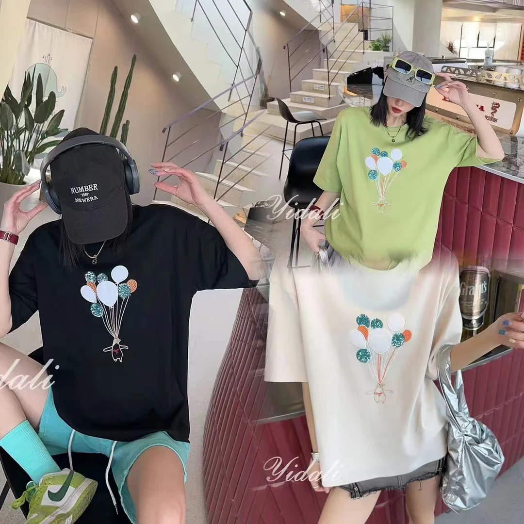 常规版型重工艺刺绣短袖T恤