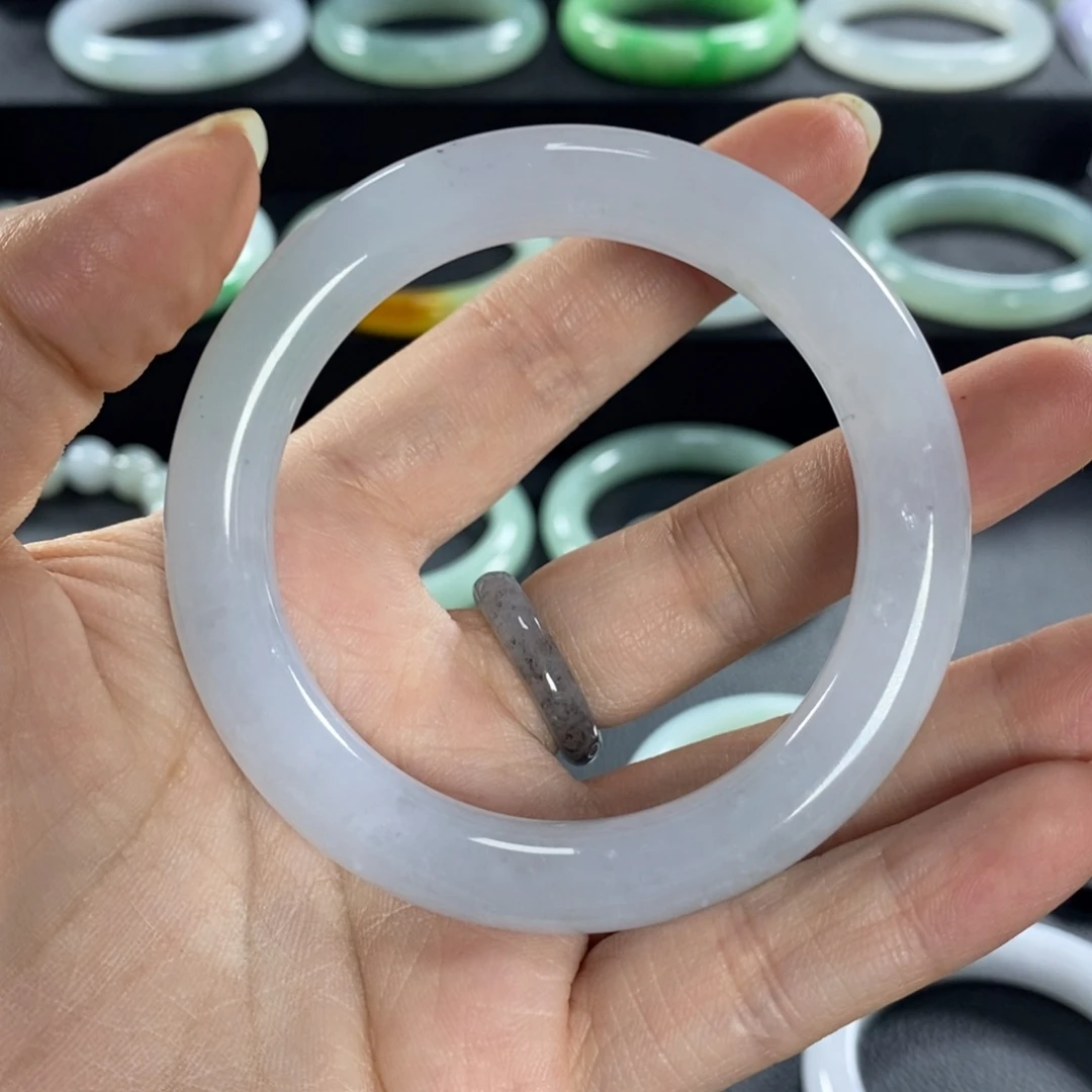 饽***酱翡翠未镶嵌手镯天然翡翠手镯