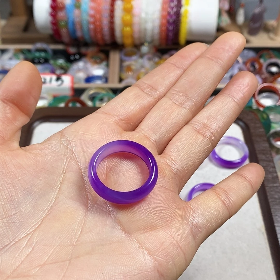 玛瑙/玉髓戒指未镶嵌海*