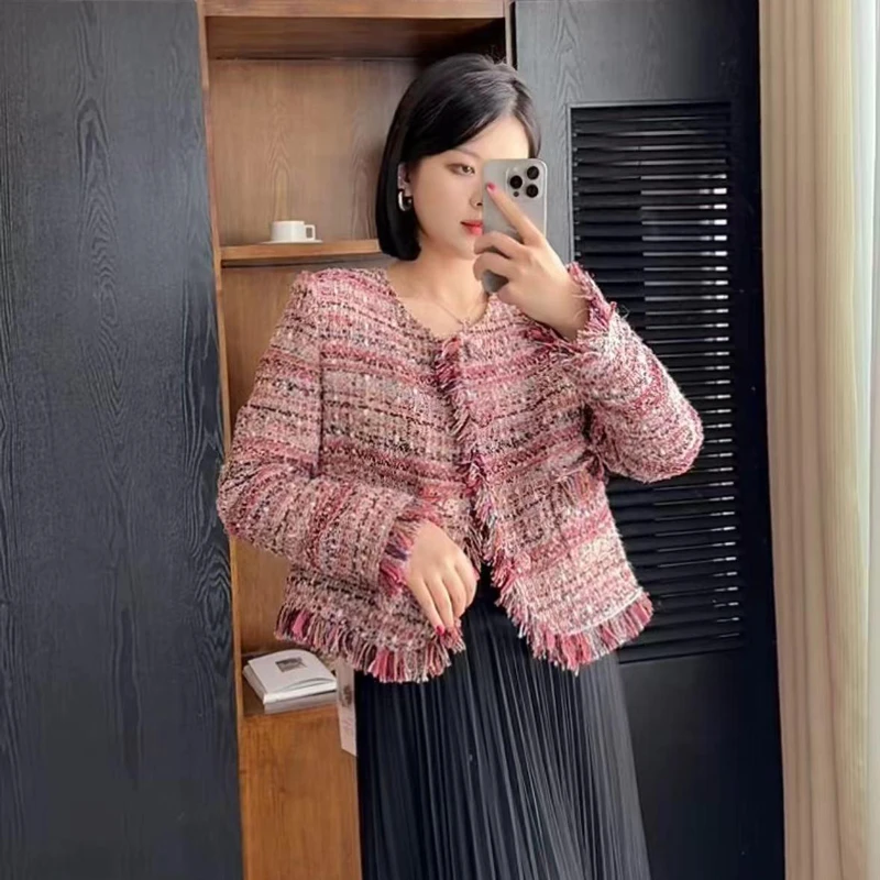 【安妮】美舒尚衣外套秋新款流苏气质优雅显瘦小香风外套女83012