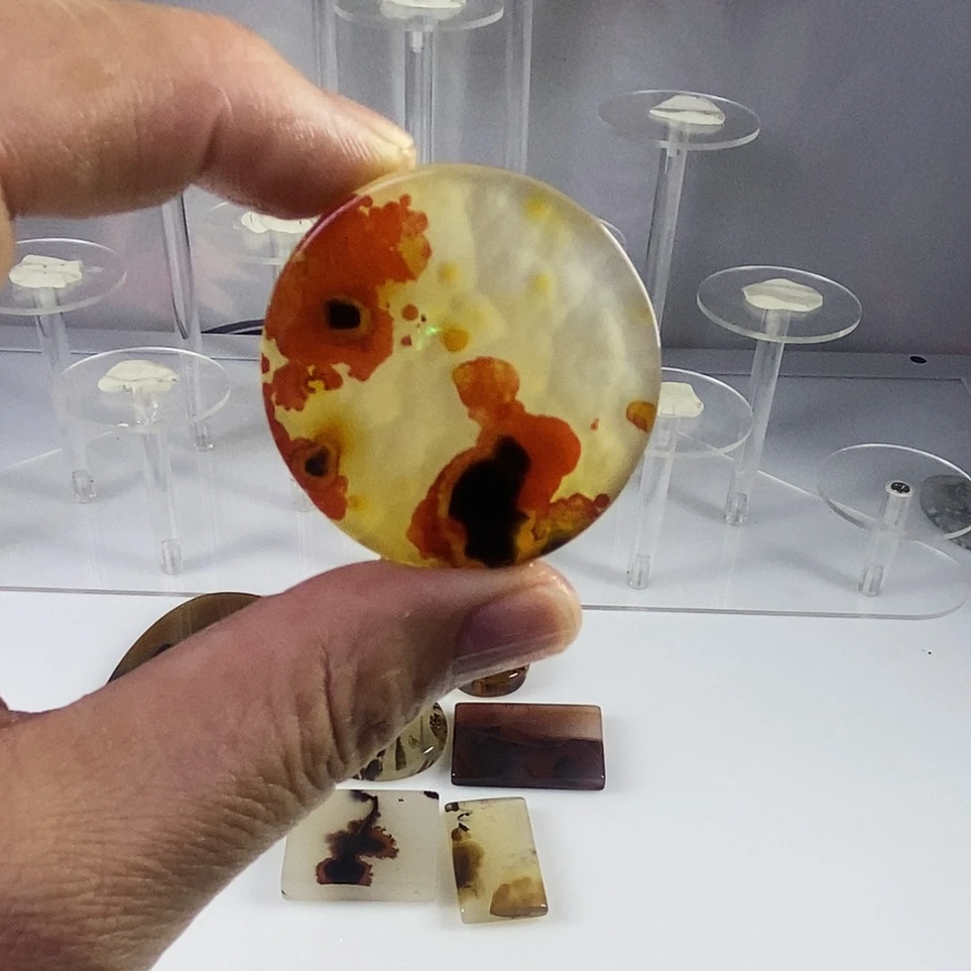 合成碳硅石非金属时尚图纹画面石饰品