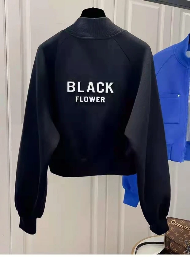 WANGNAFUSHI短款韩版凹凸立领拉链卫衣947