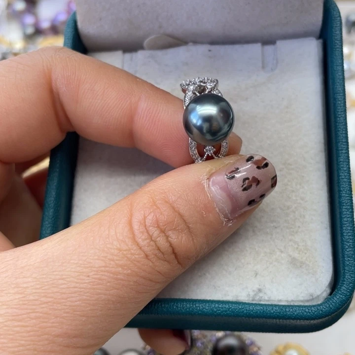 海水珍珠戒指银S925镶嵌