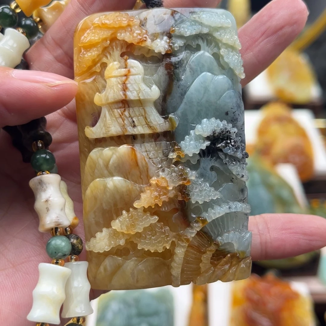 岫玉未镶嵌挂件挂件