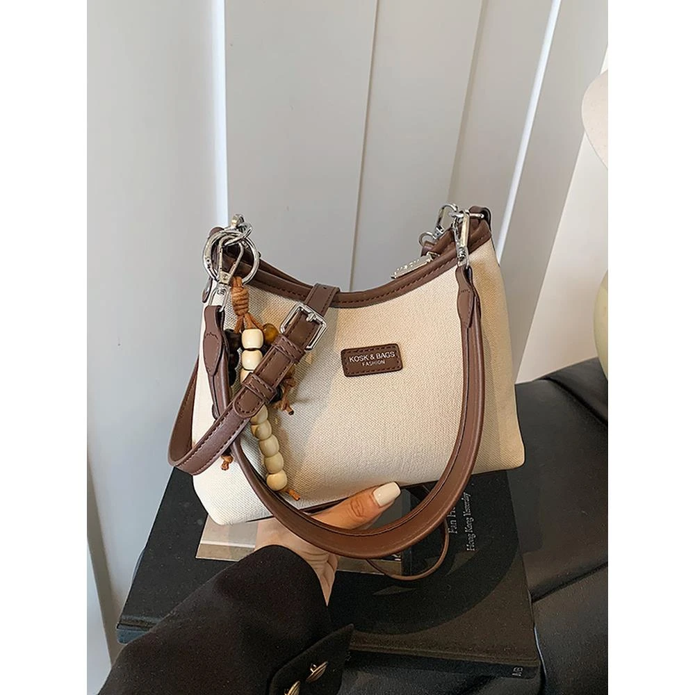 高级感腋下包包女2025新款潮覆古撞色通勤托特包大容量单肩斜挎包