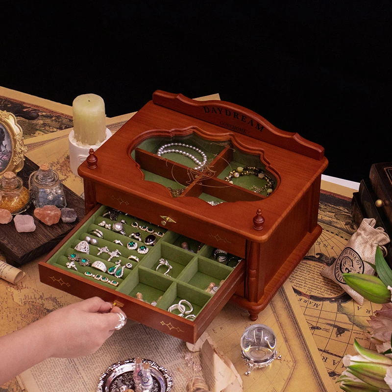 果设魔法收纳盒新婚实木精致结婚轻奢高档木质复古闺蜜生日首饰盒