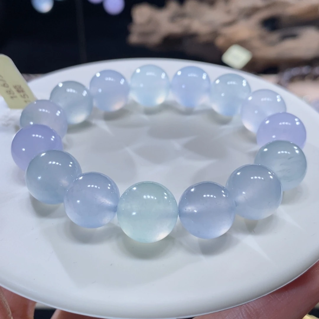 翡翠未镶嵌颈饰翡翠香草冰淇淋手串12+mm