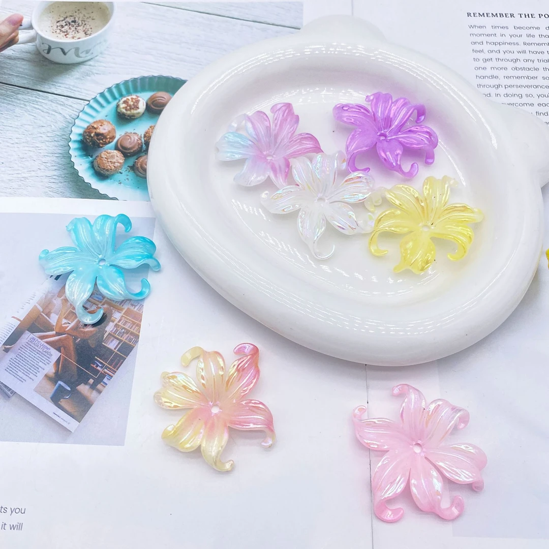【直播拆】新仿真diy花束仿马贝幻彩实色渐变鸢尾花海洋花