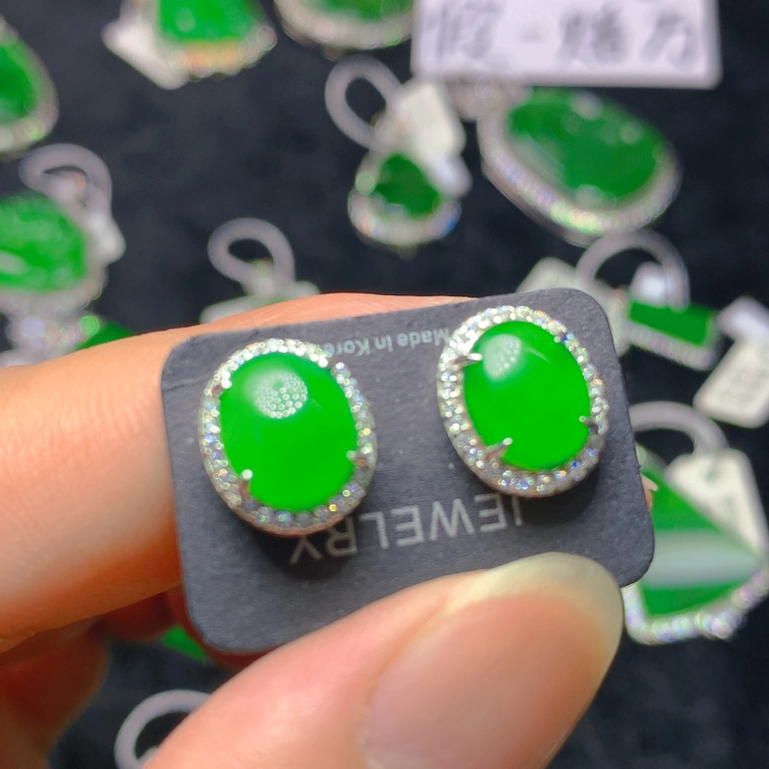 颈饰银S925镶嵌翡翠