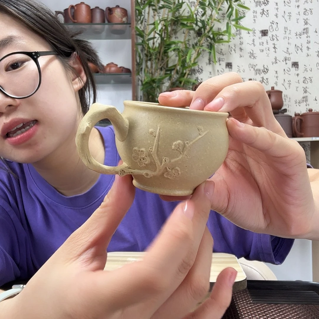 茶壶紫砂原矿本绿主人杯梅花80CC左右没礼盒