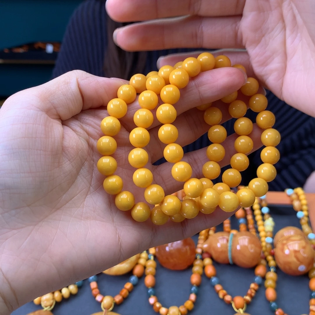 蜜蜡未镶嵌手串多样性发一