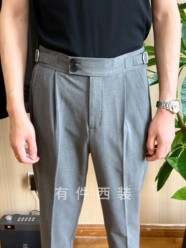 那不勒斯休闲西裤 后带松紧 两侧收腰 免烫工艺