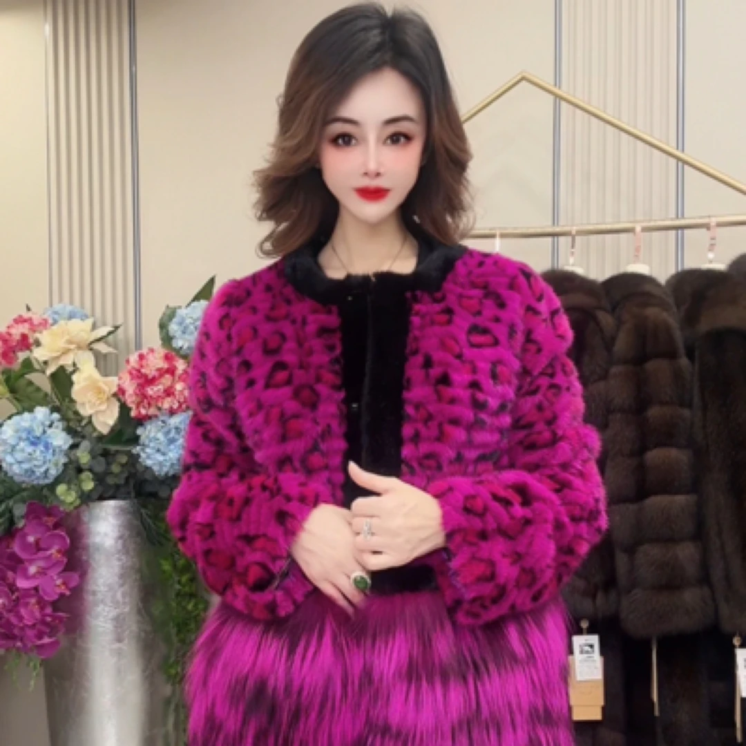 2531皇家贵夫人冬季新款时尚圆领皮草大衣外套T-衣长120cm