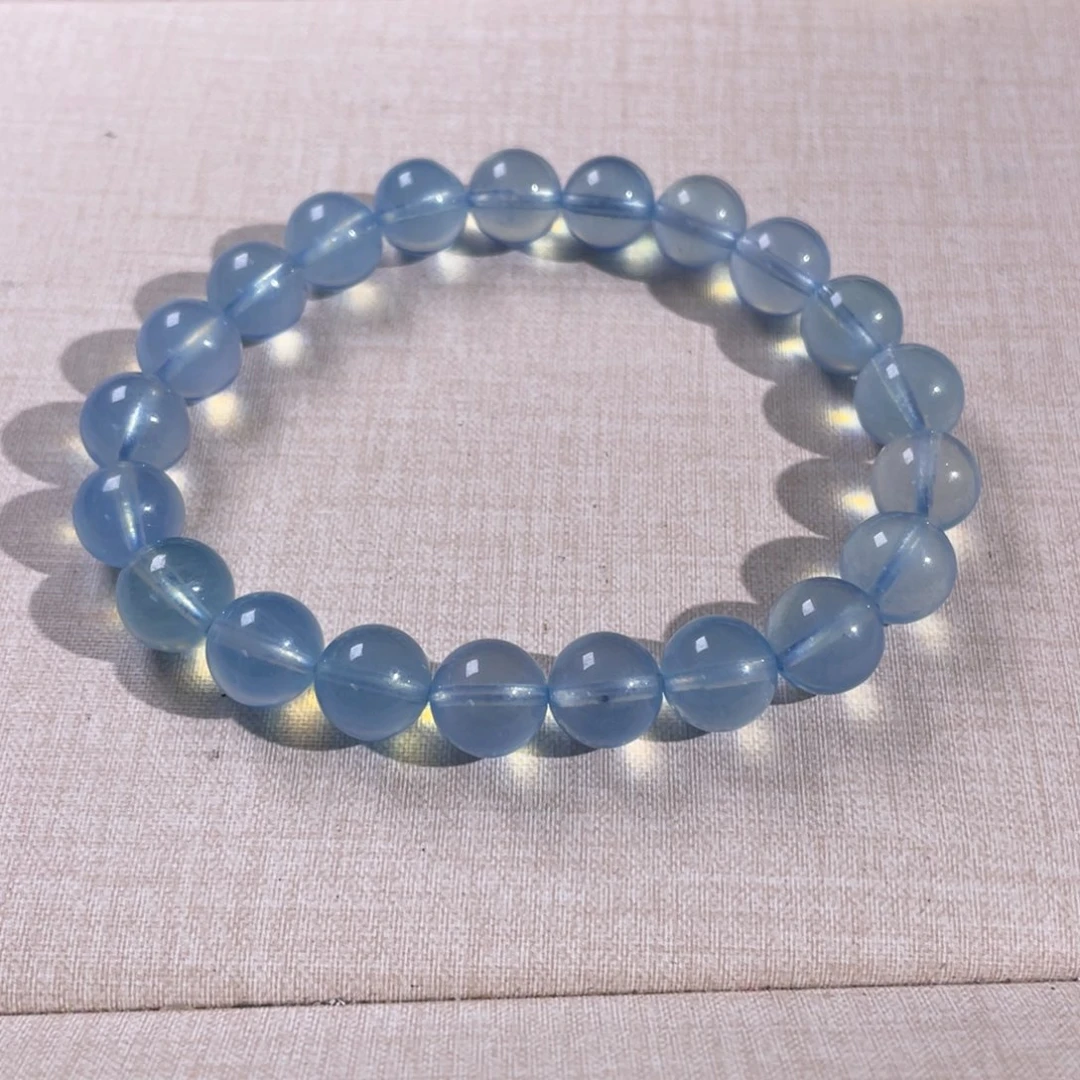 手链海蓝宝石未镶嵌海蓝宝手串卡9mm+