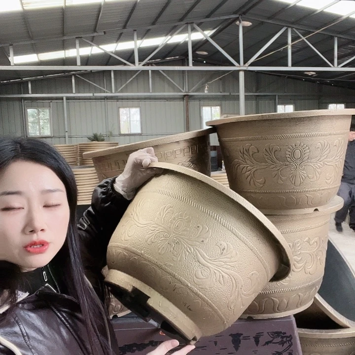 圆形45花盆2个有孔