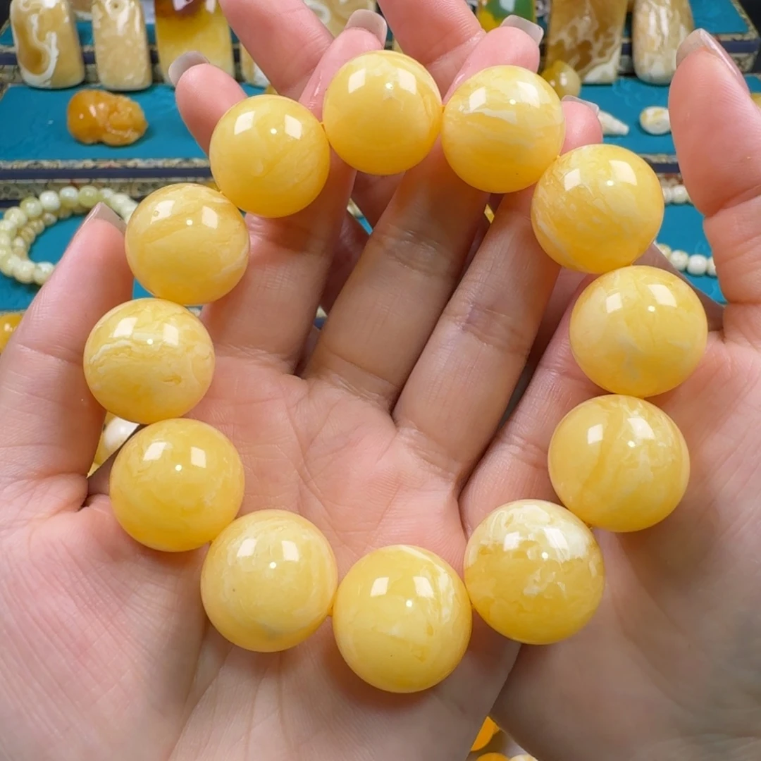 琥珀未镶嵌手链蜜蜡