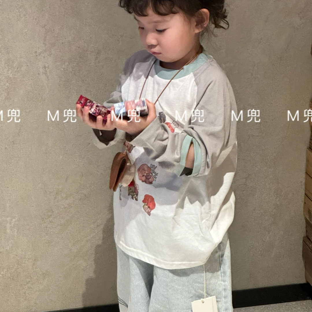 2025年春夏款袖子开口设计款男女同款儿童上衣t