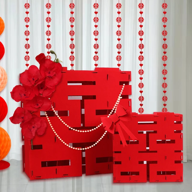 结婚礼立体喜字摆件婚房布置双囍客厅茶几卧室床头柜婚庆用品大全