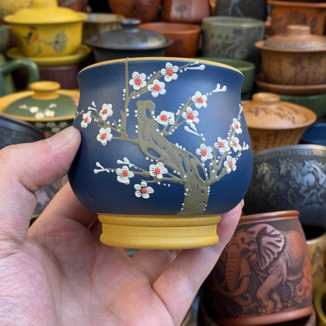紫砂杯子宜兴全手工紫砂杯