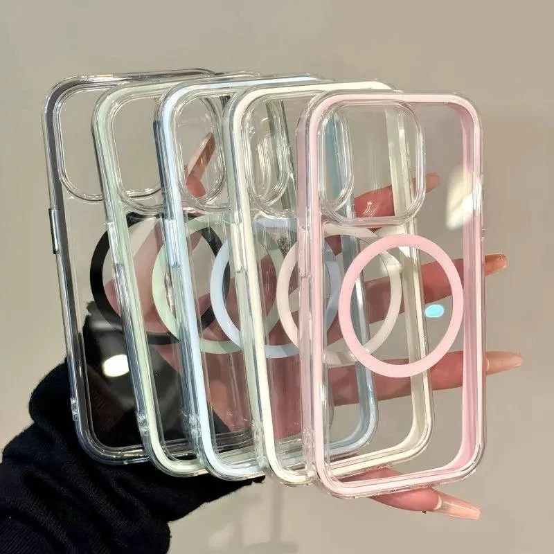 零怕新款二合一气囊磁吸壳适用iPhone16/15pro手机壳苹果14软13