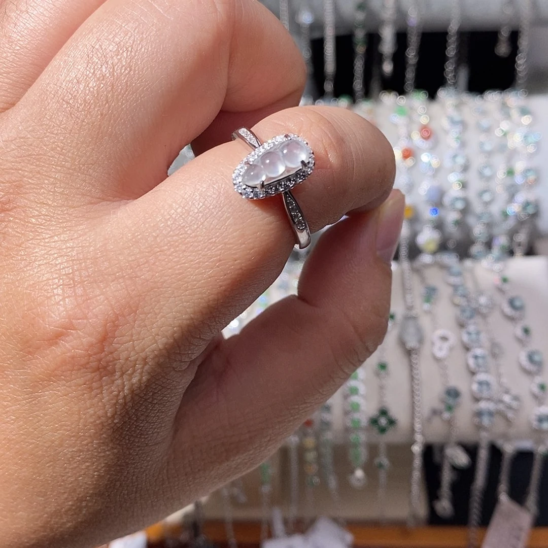 翡翠银S925镶嵌戒指