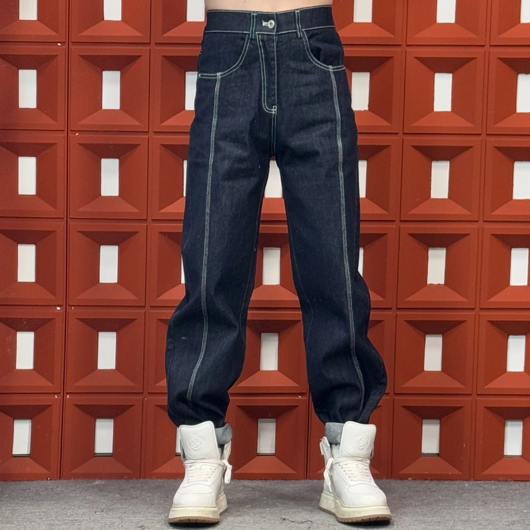HK&NB x 艺术家系列 四季百搭款情侣潮流时尚复古显高直筒牛仔裤