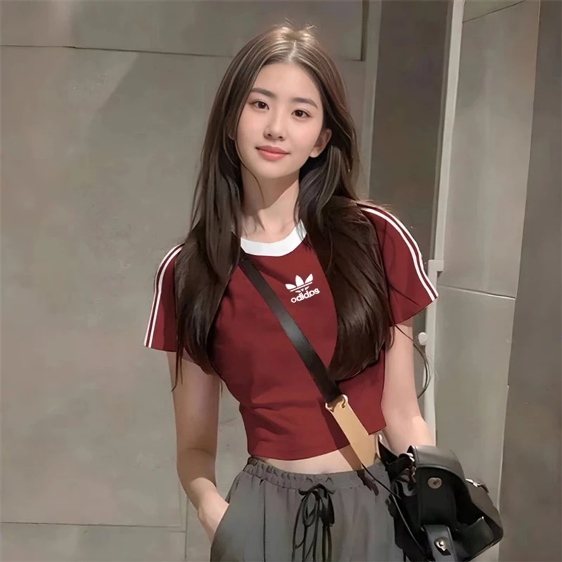 【奥莱撤柜】刺绣标同款休闲百搭运动清爽透气短袖修身T恤