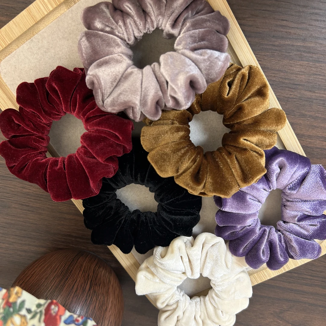 秋冬丝绒小肠发圈女气质丸子头发绳高弹力扎头皮筋不伤发马尾头绳