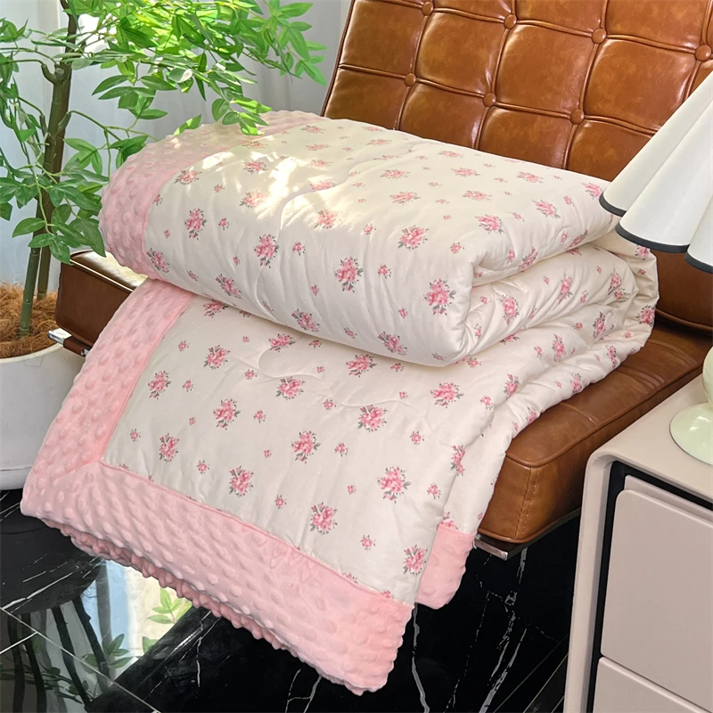 A类母婴级全棉印花豆豆被加厚冬被春秋被芯单双人学生宿舍可机洗