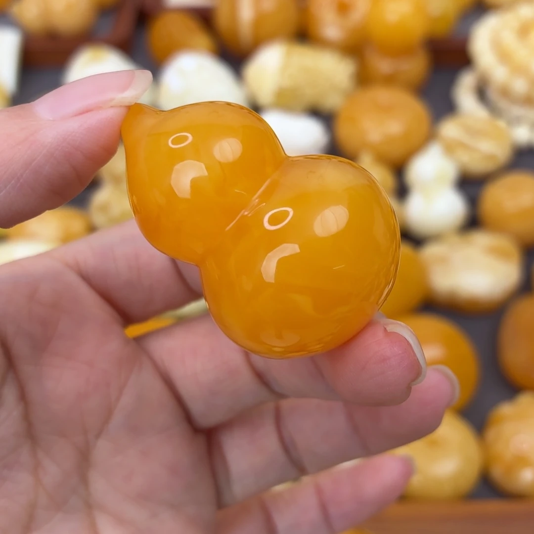 蜜蜡未镶嵌吊坠(不含链)橘红葫芦
