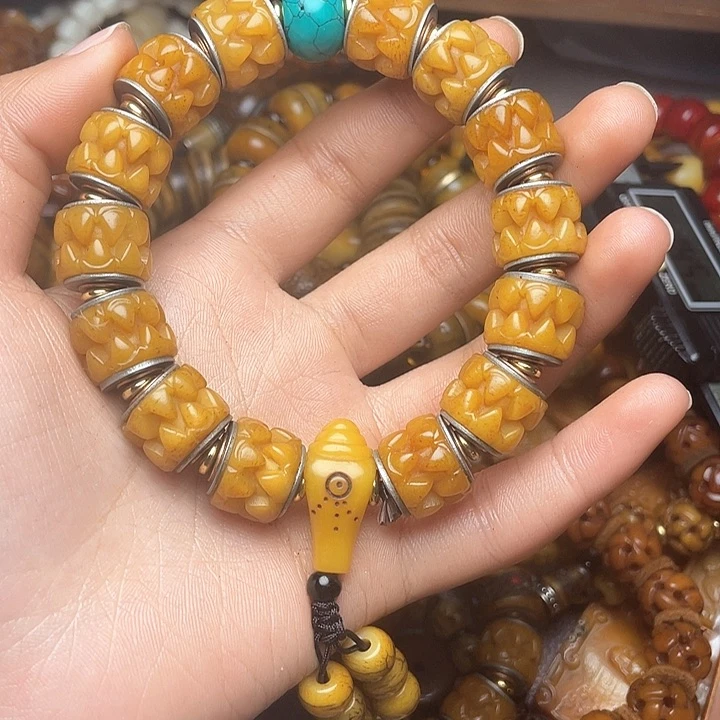 牛骨手串/手链海***7牦牛骨吞金兽卡14