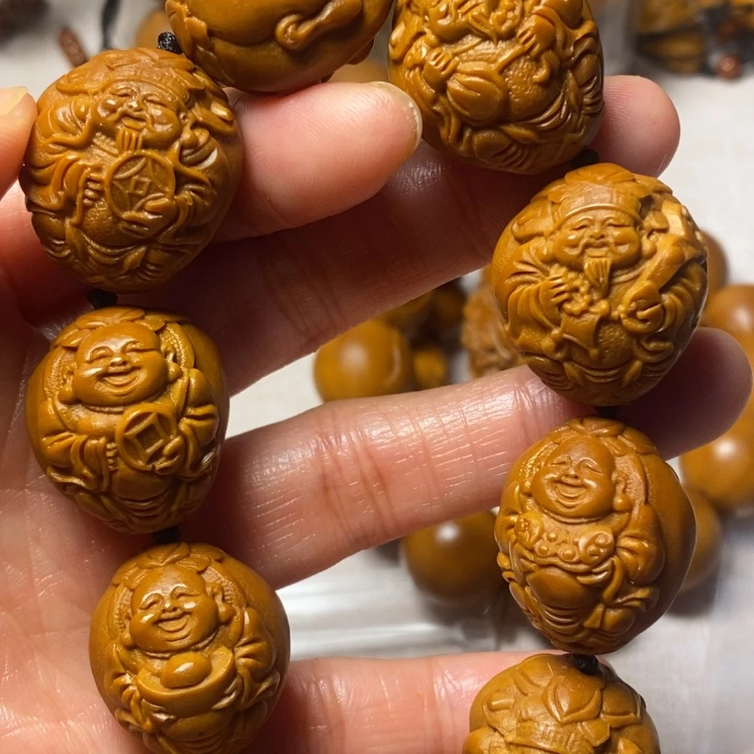 橄榄核手串/手链浮雕财迷