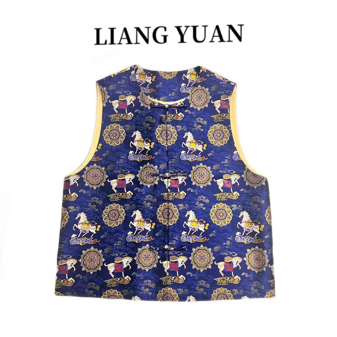 【马上有福】• 钱小萍宋锦马甲桑蚕丝国风女装 M007