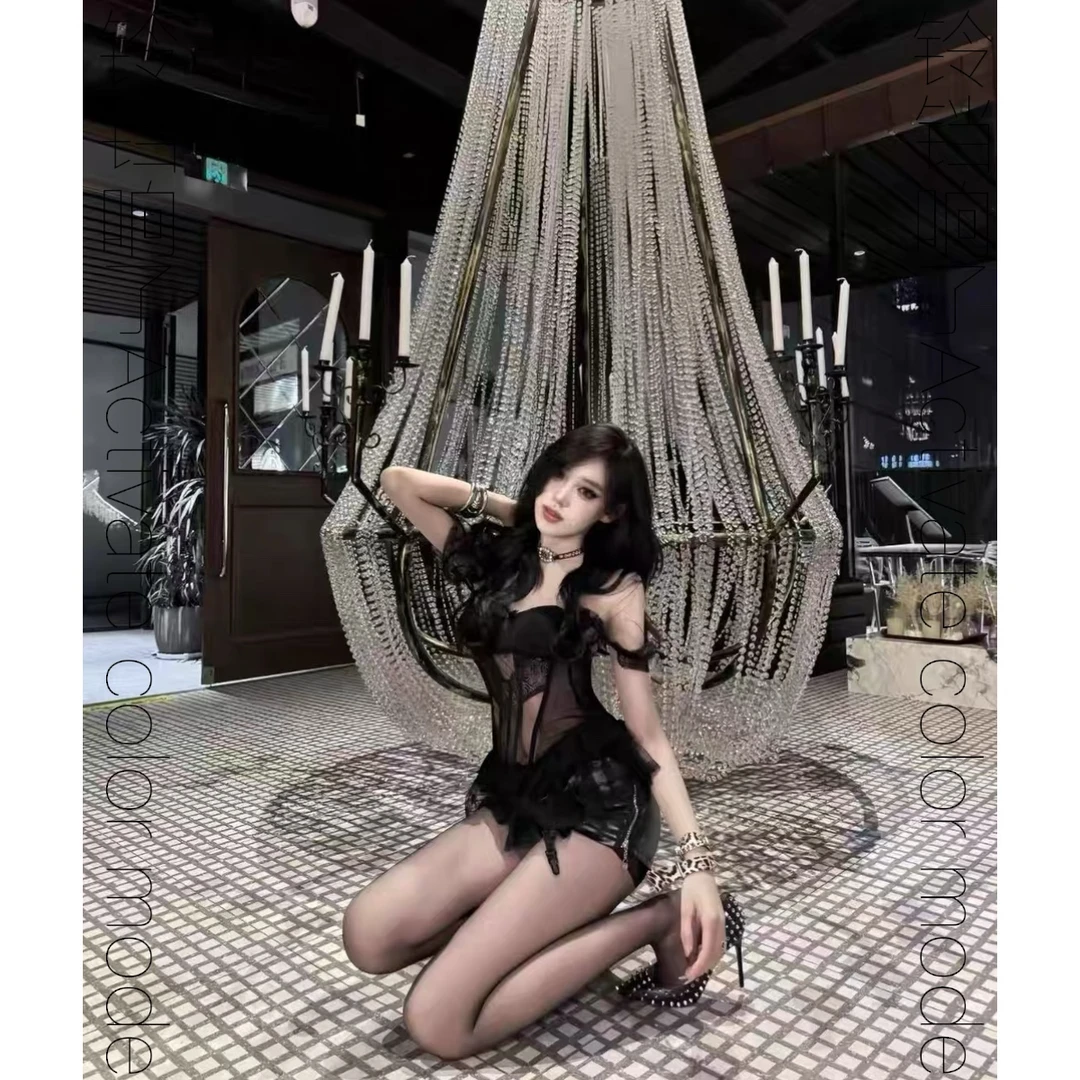 鱼骨收腰显瘦性感吊带裙带胸托内搭蕾丝可外穿气质辣妹