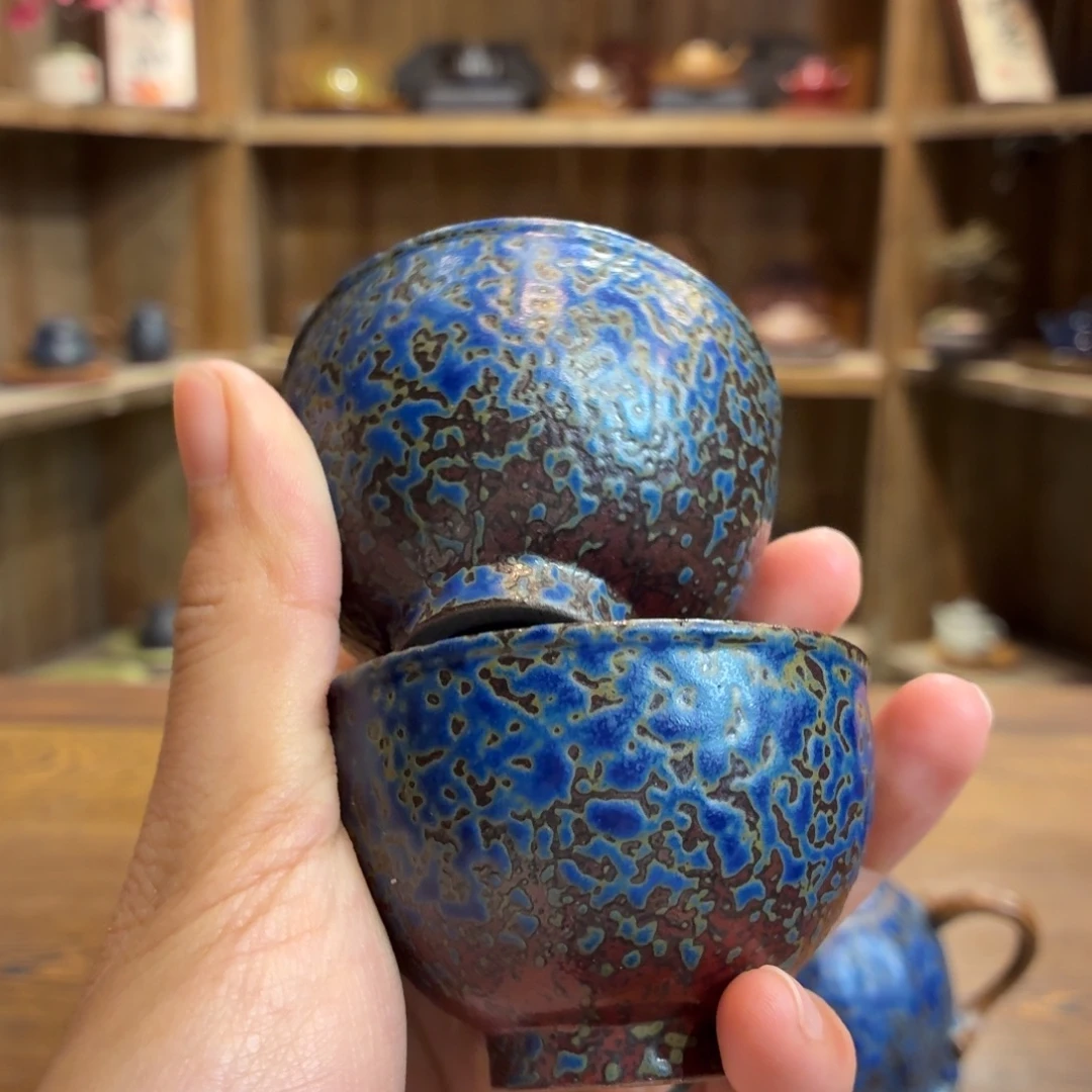 睡***)柴烧老岩泥茶器皿