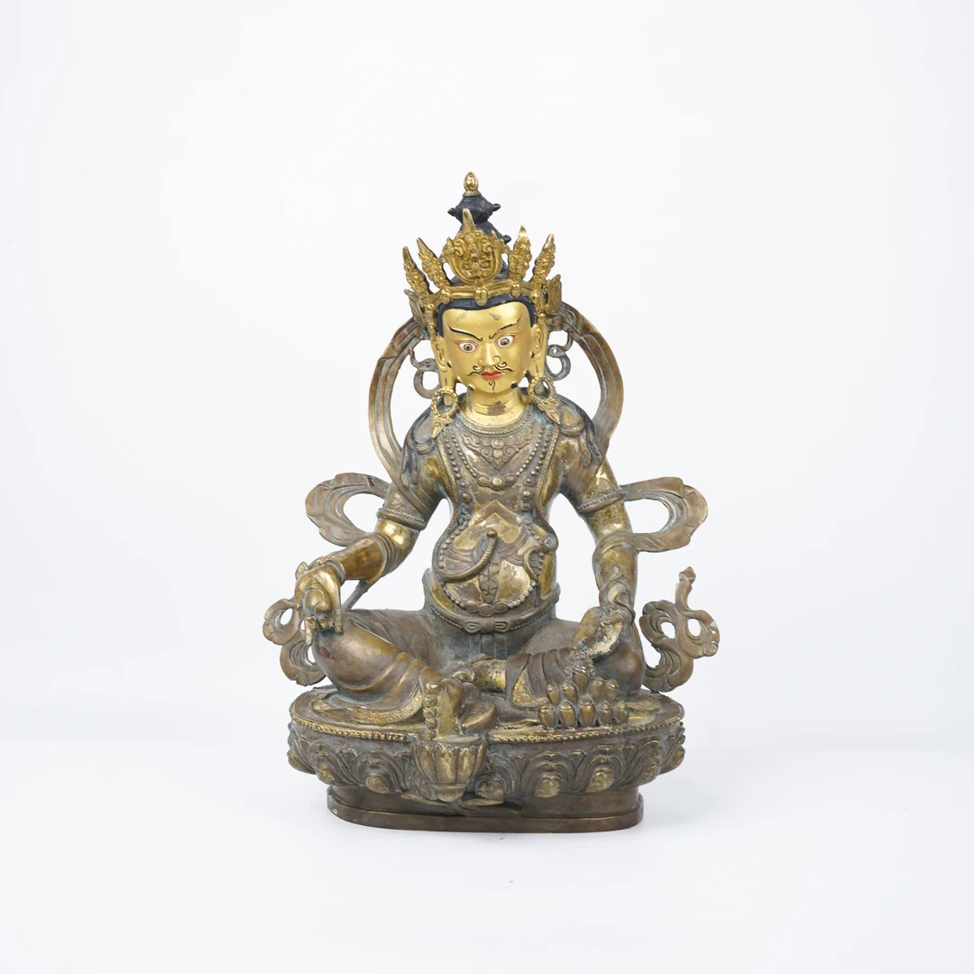 Lot026清晚期铜鎏金巨形黄财神造像