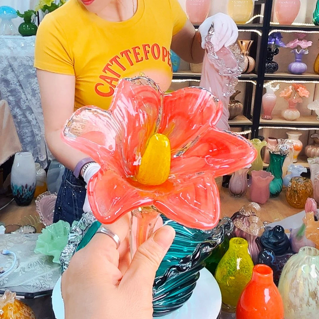 琉璃百合家悦花器摆件福利