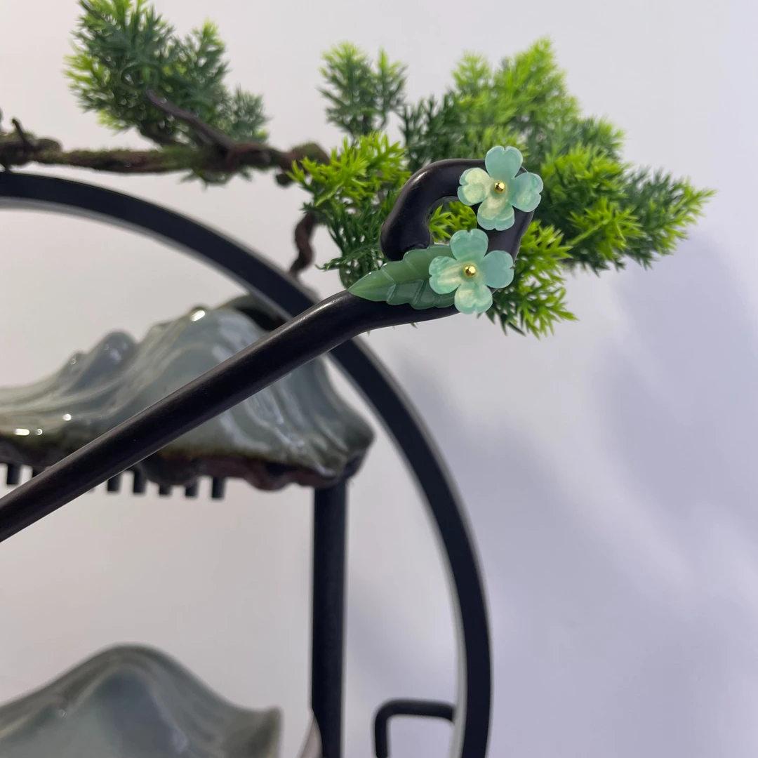 炑歌X681休闲百搭绿花发簪