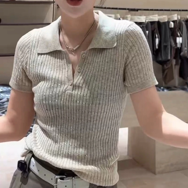 2025新款韩系修身显瘦气质时尚百搭针织上衣LK2505352