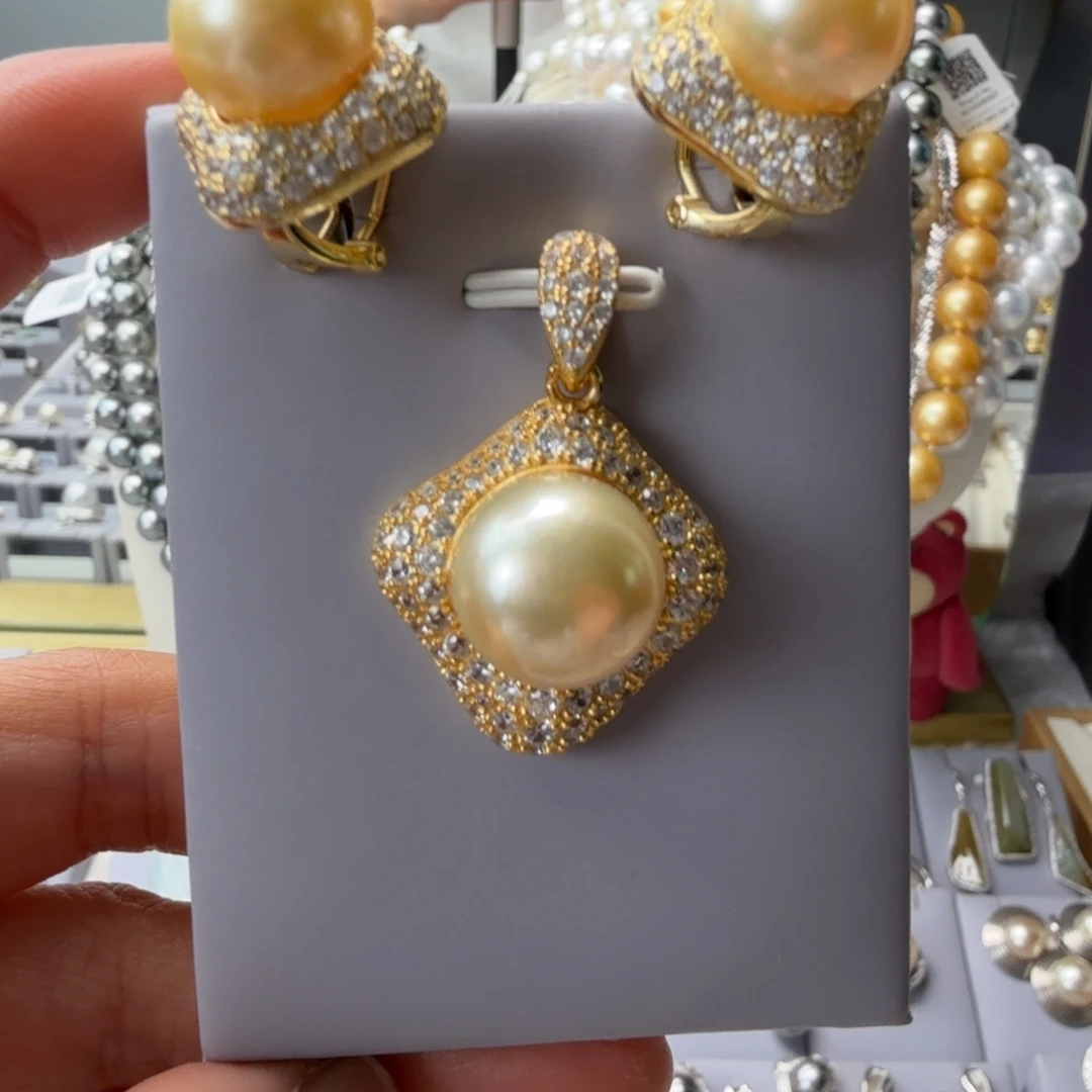 颈饰银S925镶嵌海水珍珠12-13