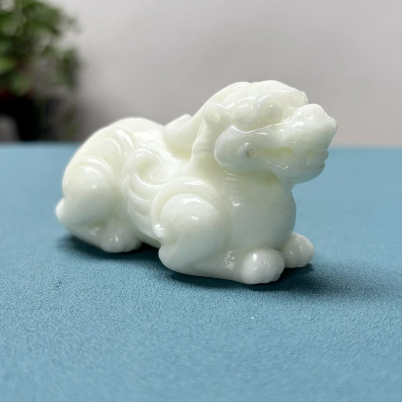 秦臻玉西安蓝田玉飞天貔貅摆件陕西产地官方正品保真一级预料精雕