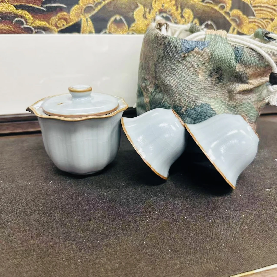 【闪购链接】绿布袋 莲蓬一壶两杯（天青）93 是