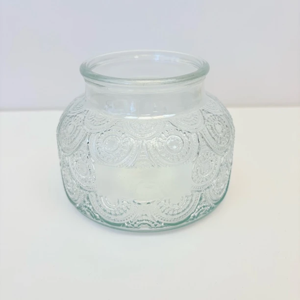 57654 浮雕复古花纹储物罐收纳罐，2个一组，尺寸：12×10cm