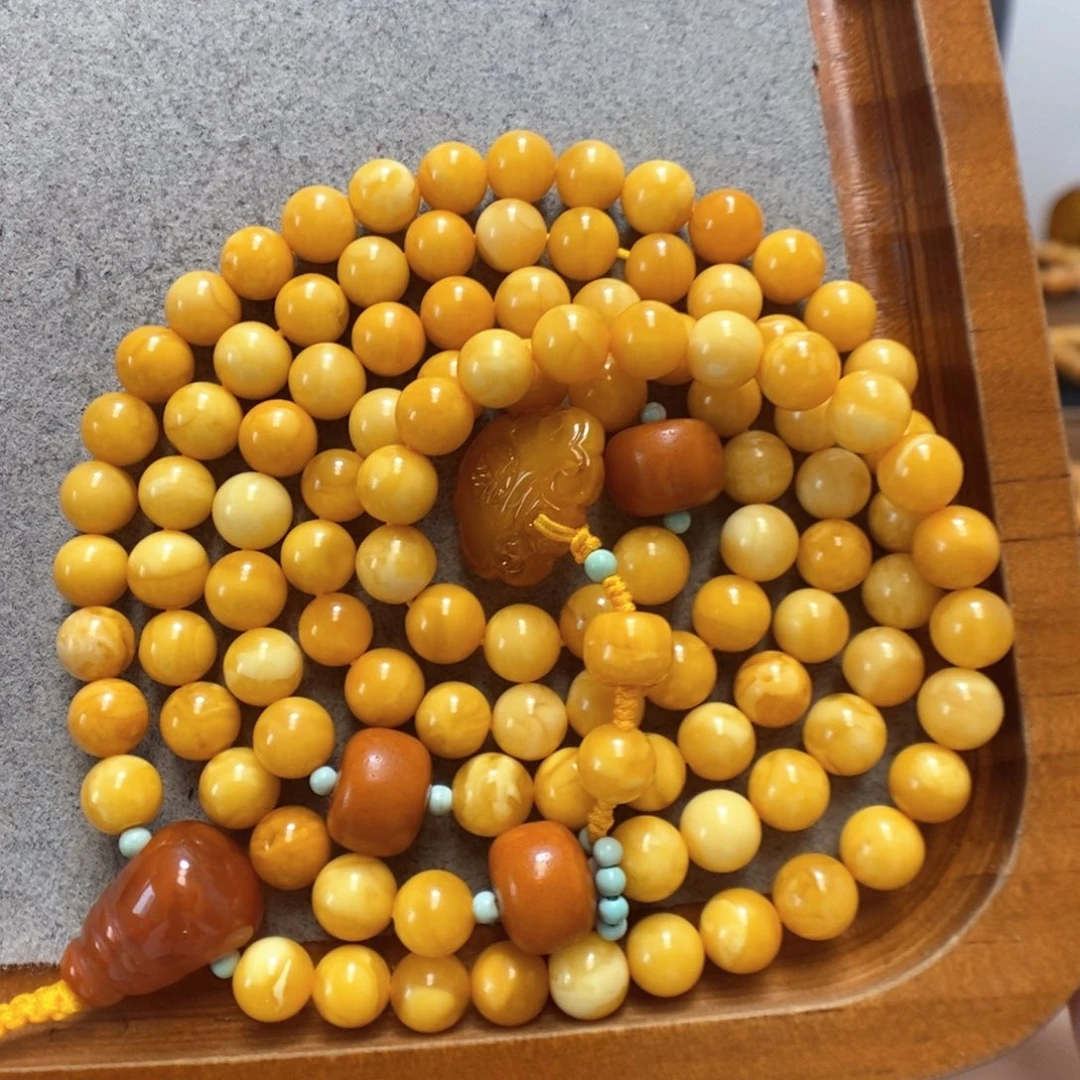 未镶嵌项链蜜蜡蜜蜡108