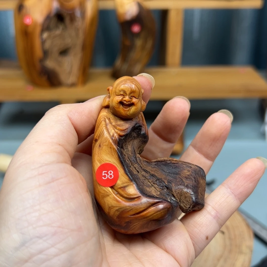 大***啡木崖柏木摆件手把件，